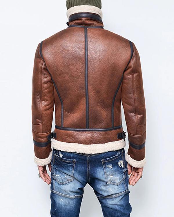 Fashion Trend Long Sleeve Warm Leather Jacket Outerwear