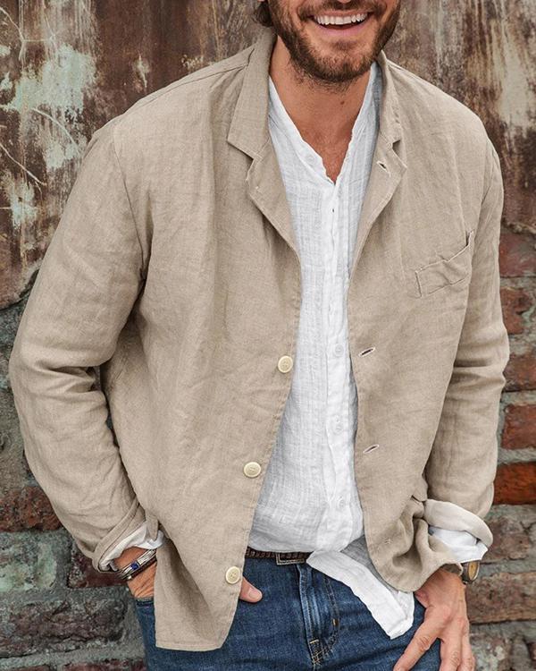 Men's Casual Linen Blazer Jacket