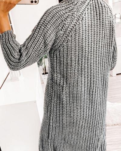 Fashion Straight Chunky Knit Sweater Cardigan