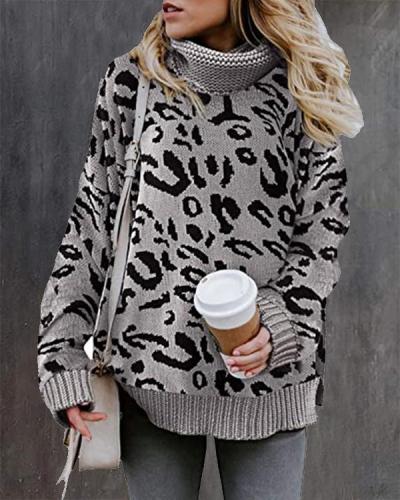 Women Casual Turtleneck Long Sleeve Chunky Knitted Pullover Sweaters