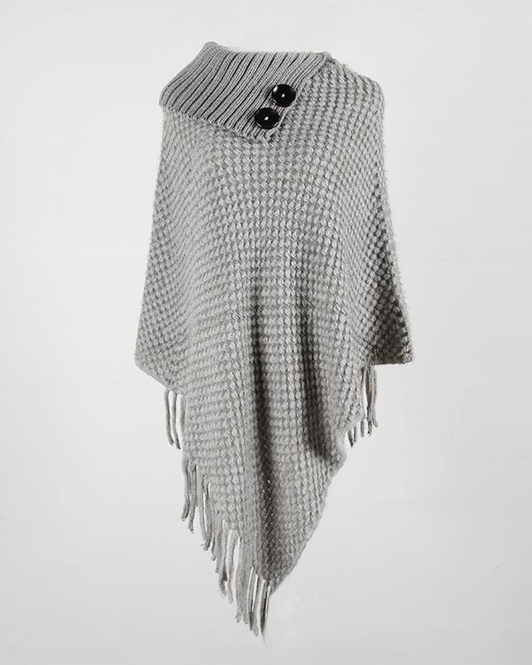 Womens Sweater Knit Tassel Crochet Sweaters Pullover Cape Shawl Wrap
