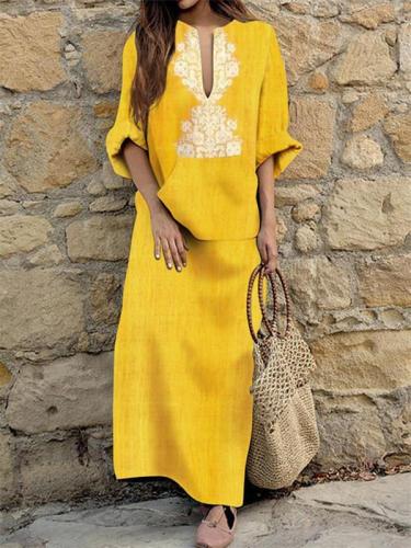 Yellow Women Casual Dress Sheath Daytime Half Sleeve Elegant Dress