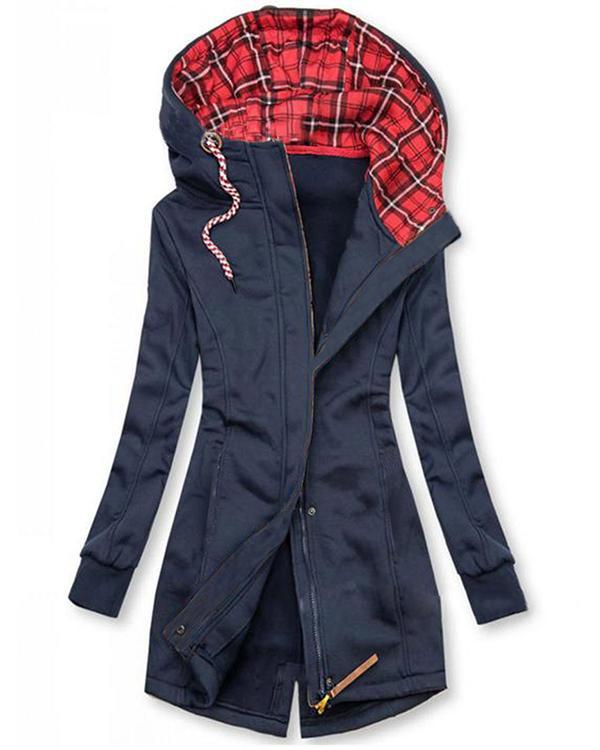 Women Daily Outdoor Solid Color Coats