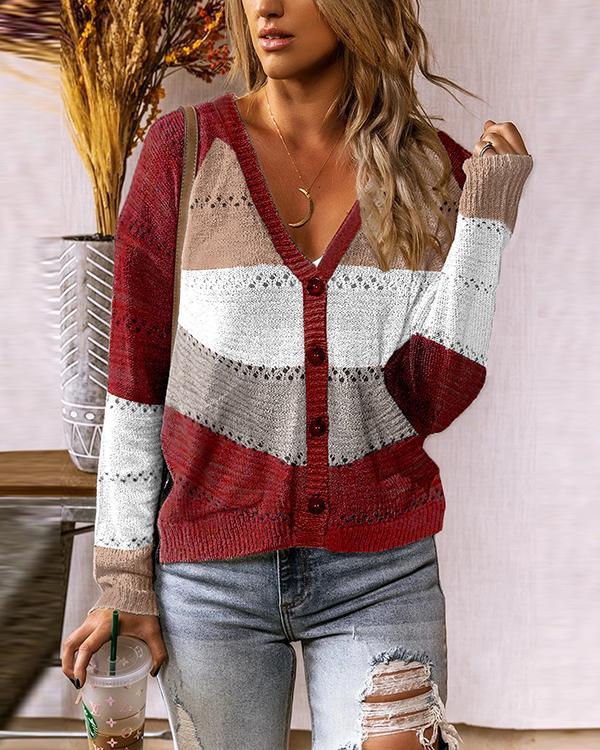 Women Autumn Long Sleeve Sweater With Buttons