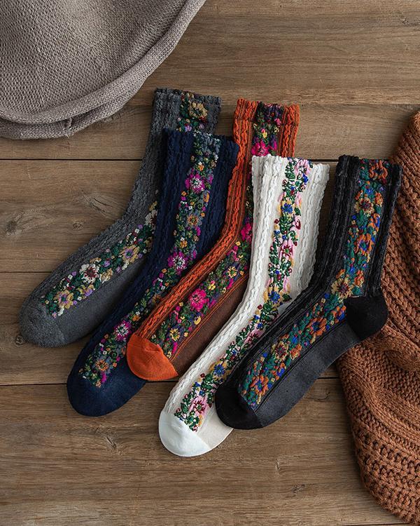 Casual Floral Cotton Tribal Sweet Underwear & Socks