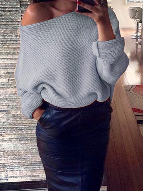 Sexy Pullover Dolman Sleeve Loose Jumper