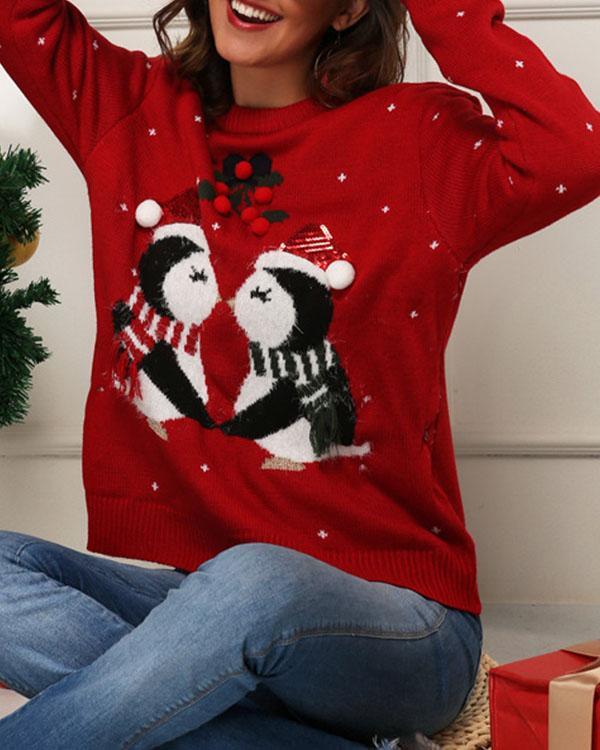Women's Christmas Cute Print Sweater