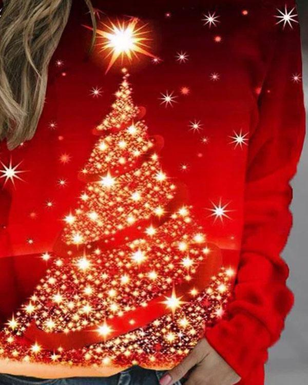 Women Christmas Tree Graphic Sweatshirt Pullovers