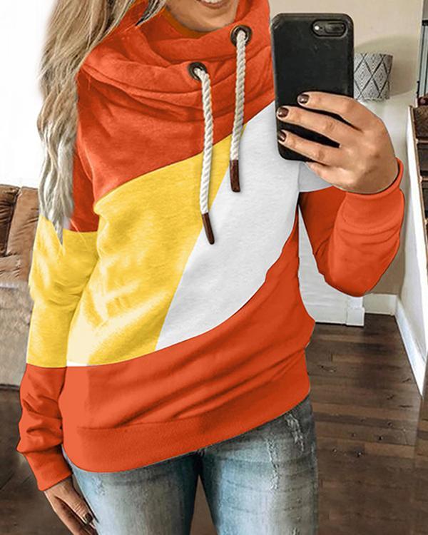 Multicolor Long Sleeve Hoodie Sweatshirt