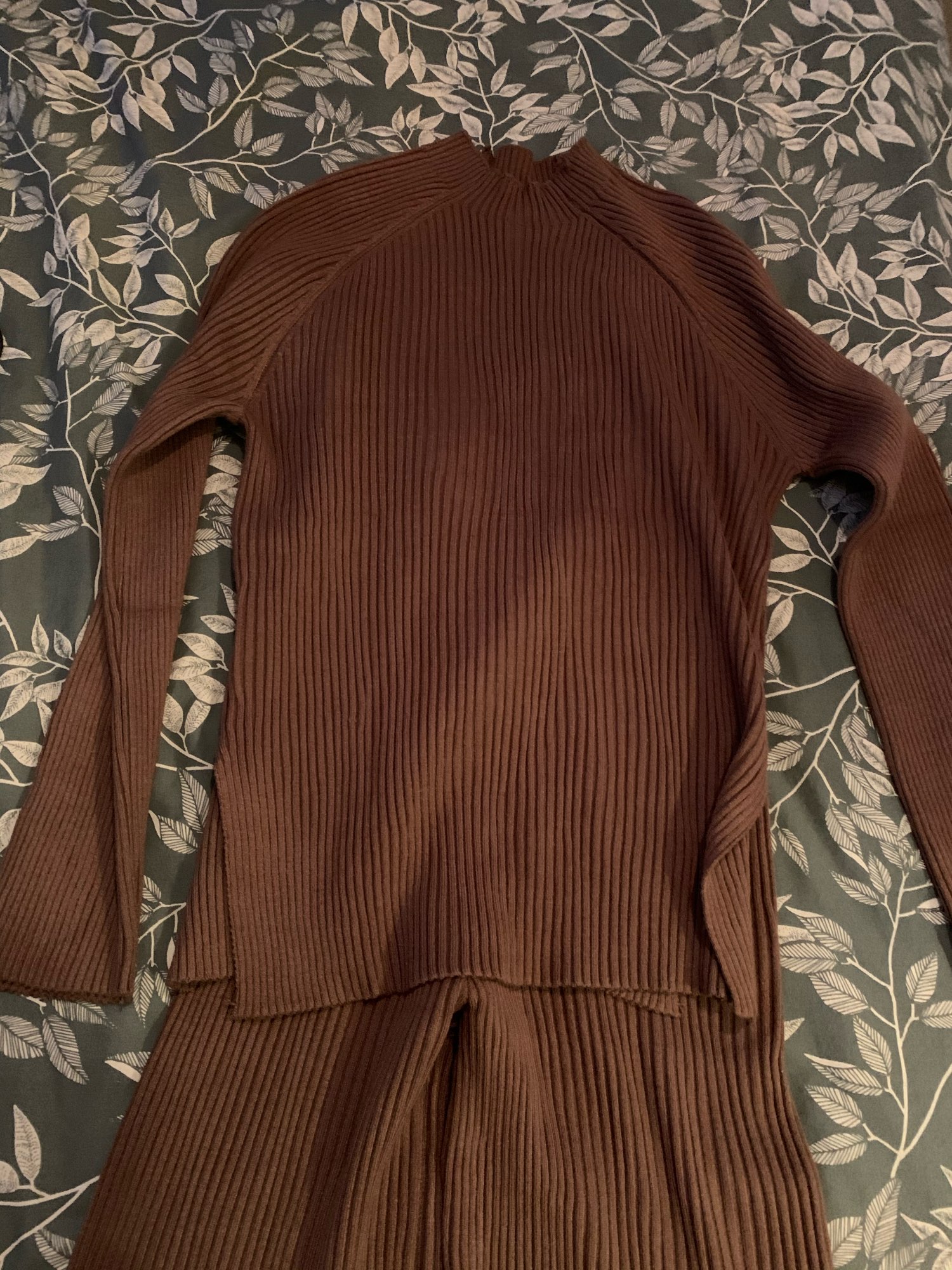 knit sweater and pants lounge set