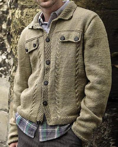 Men's Button Knitted Cardigan Jacket