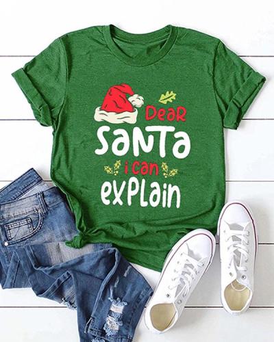 Dear Santa I Can Explain Christmas Short Sleeve T-shirt