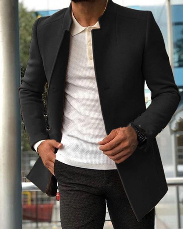 Fashion Men's Slim Fit Wool Coat