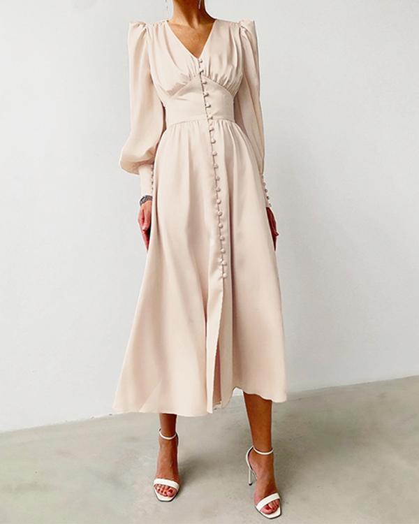 Spring Soft&Breathable Satin Ruched Dress Elegant Gowns