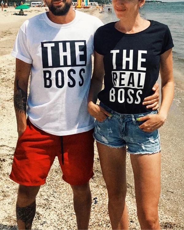 The Boss & The Real Boss Shirts Letter Printed Shirts