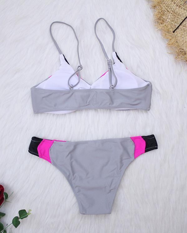 Printed Patchwork Bikini Set