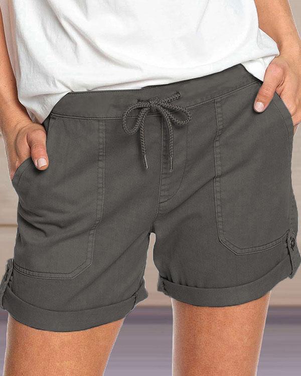 Hot Sale Casual Straight Mid Waist Shorts