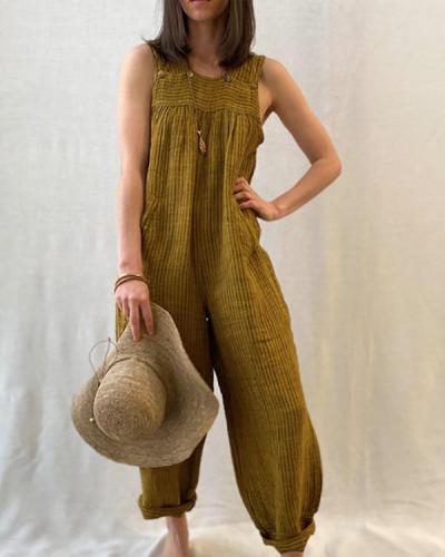 Solid Color Casual Summer Jumpsuit