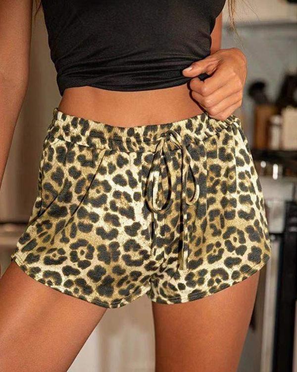 Women's Casual Leopard Print Loose Sexy Shorts