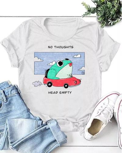 Women Funny Frog Print Simple T-shirt