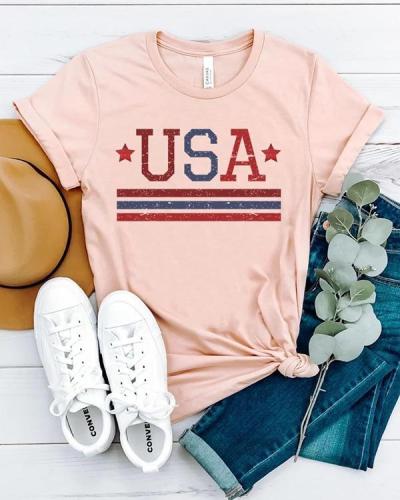 Casual 4th Of July Tees USA T-shirt