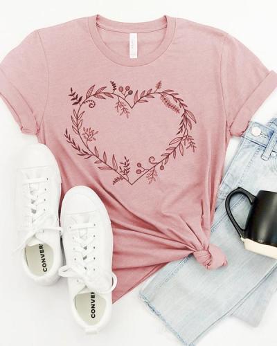 Casual Boho Flowers Tees T-shirt