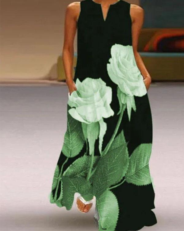 Fashion V-neck Print Dress