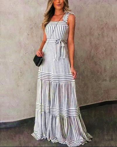 Striped Dress New Bohemian Suspender Dress