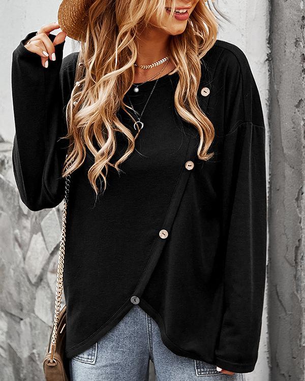 Long Sleeve Round Neck Women Loose Top