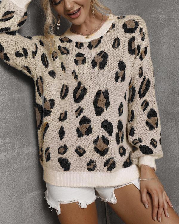 Personalized Leopard Print Women's Sweater