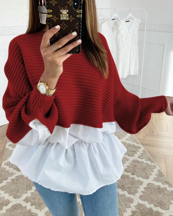 Fashion Sexy Pullover Round Neck Long Sleeves