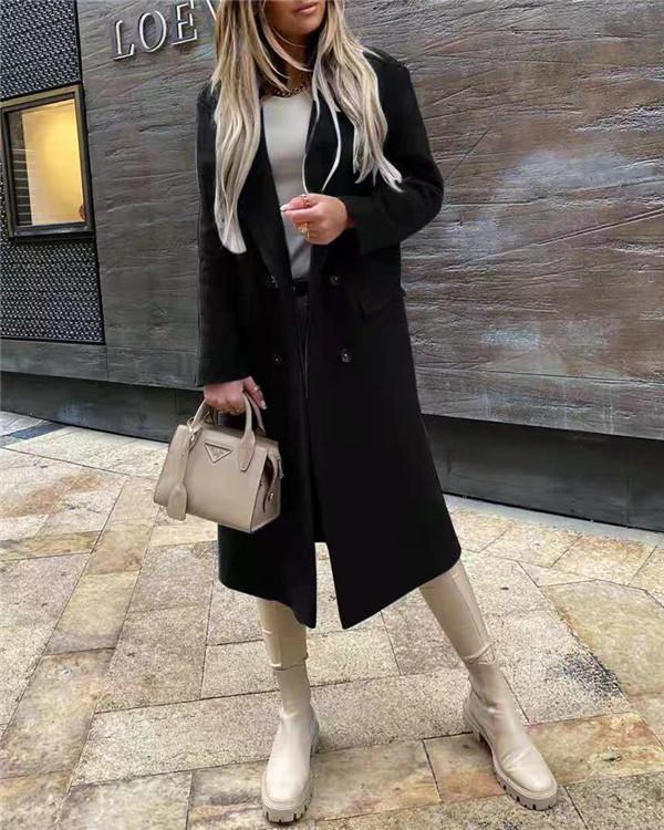 Long-sleeved Blazer Double-breasted Coat