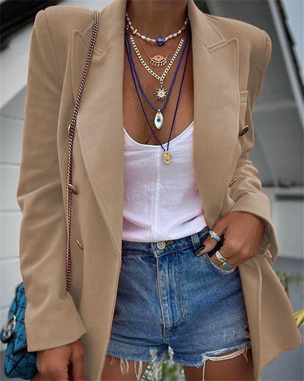 Solid Color Long-sleeved Small Blazer