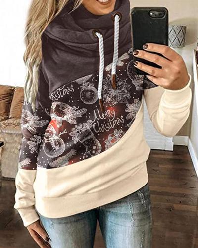 Christmas Contrast Stitching Hoodie