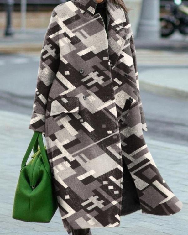 Lapel Loose Women's Woolen Coat