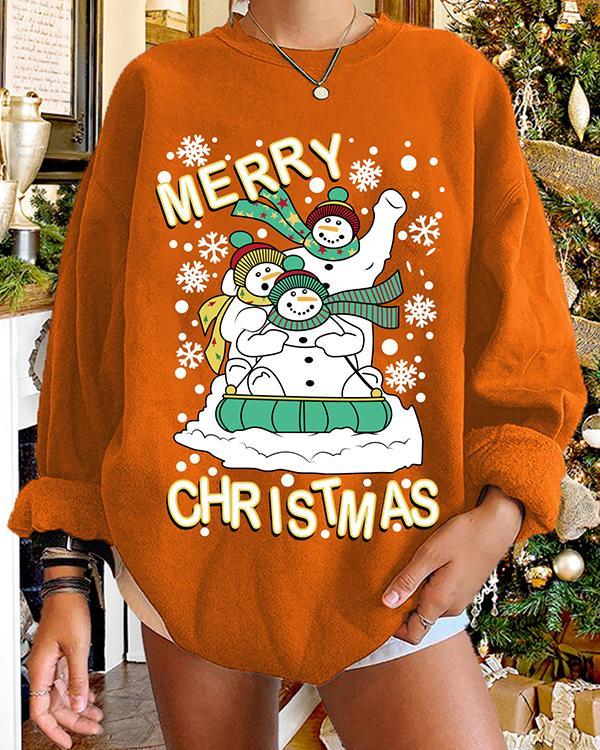 Christmas Print Pullover Women's Sweatshirt