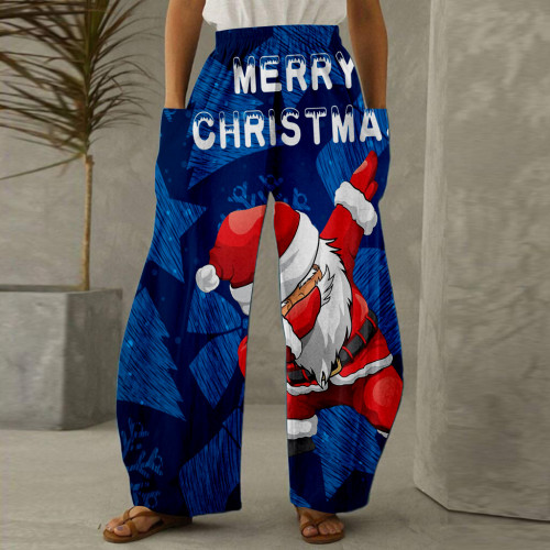 Christmas Elderly Printed Plus Size Casual Pants