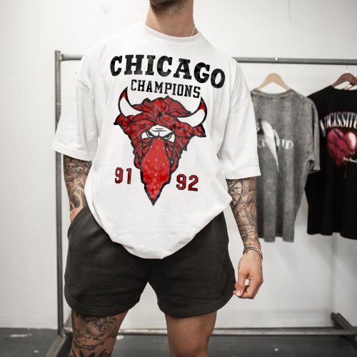 Chicago Basketball Casual Print T-shirt