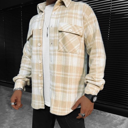 Check Striped Textured Long Sleeve Shirt/Jacket