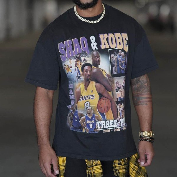 Street fashion basketball boy print short-sleeved T-shirt