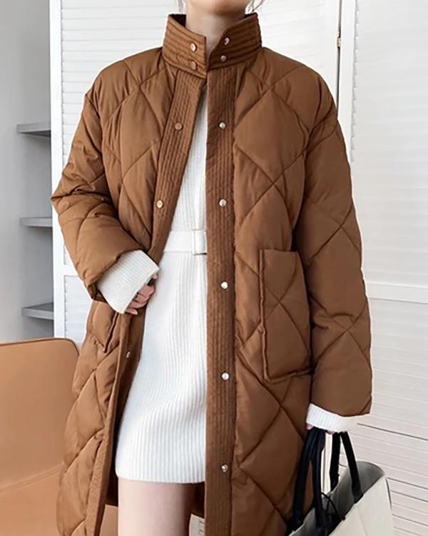 Solid Color Oversized Puffer Coat