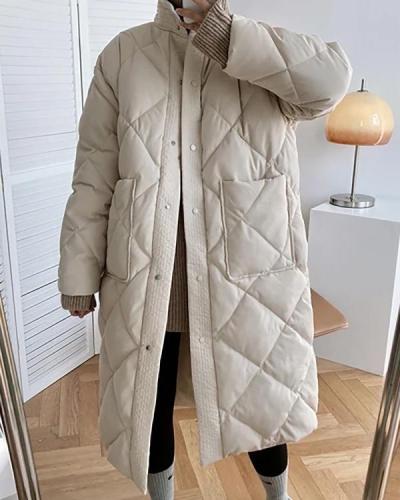 Solid Color Oversized Puffer Coat
