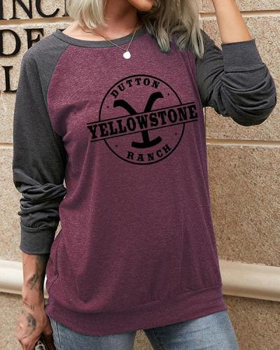 Fashion Yellowstone Printed Long Sleeve Top