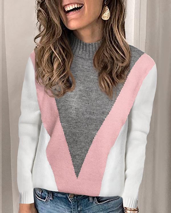 Casual Round Neck Pullover Knitted Sweater