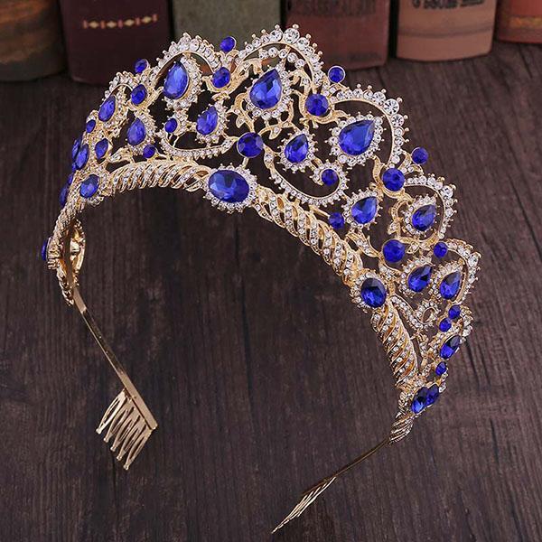Vintage Crystal Tiaras Rhinestone Pageant Crowns with Comb Baroque Wedding Hair Jewelry Accessories
