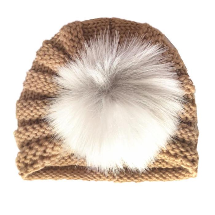 Baby Woolen Fluff Ball Hat Headband