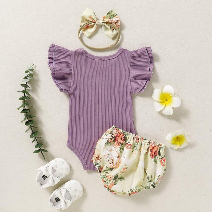 Baby Girl Floral Rompers Suits