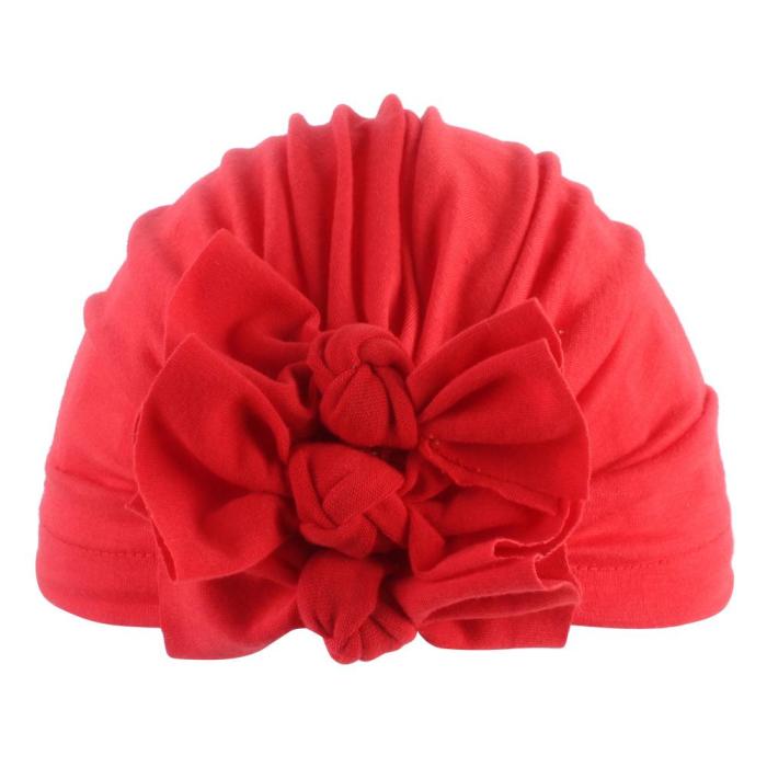 Children's hat soft knitted cloth bow