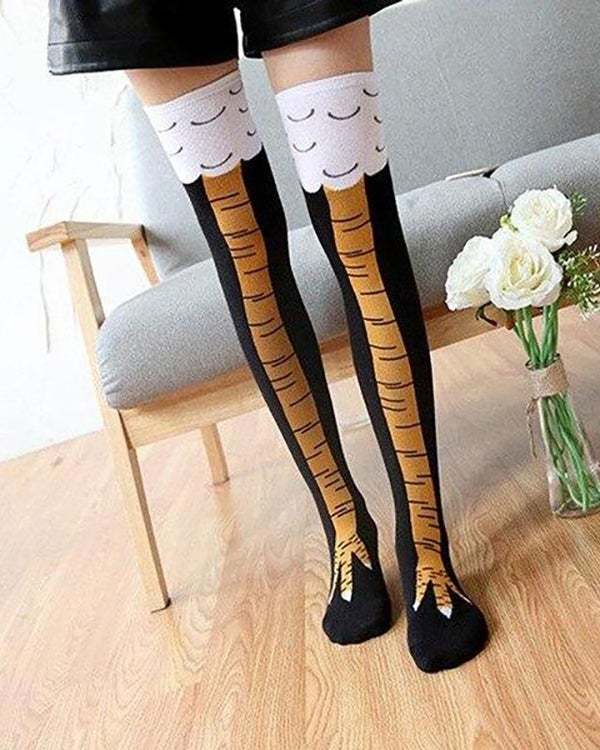 Women  Animal Pattern Funny Creative Long Tube Over-the-knee Socks