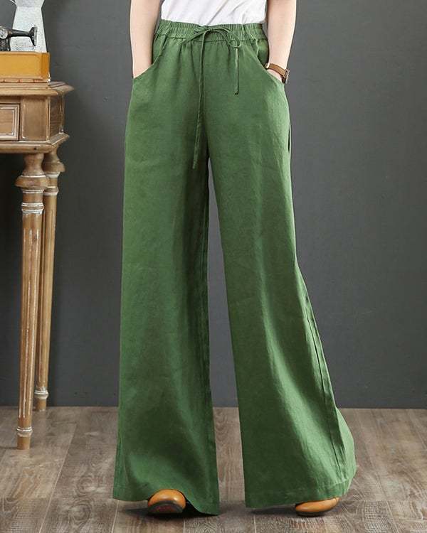 Women's Casual Cotton and Linen Loose Wide-Leg Pants  S-3XL